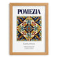 Pomezia, Italy – Illustrated Travel Poster, set in oak frame