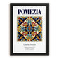 Pomezia, Italy – Illustrated Travel Poster, in sleek black frame