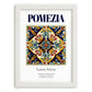 Pomezia, Italy – Illustrated Travel Poster, placed in minimal white frame