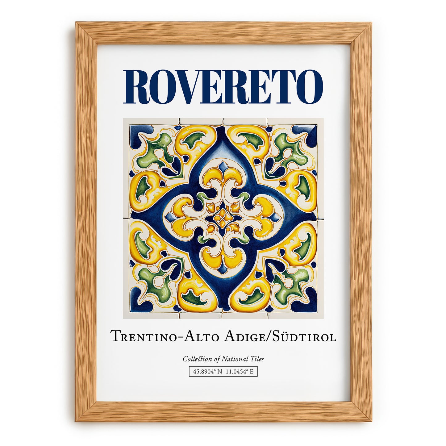 Rovereto, Italy – Dream Destination Decor, set in oak frame