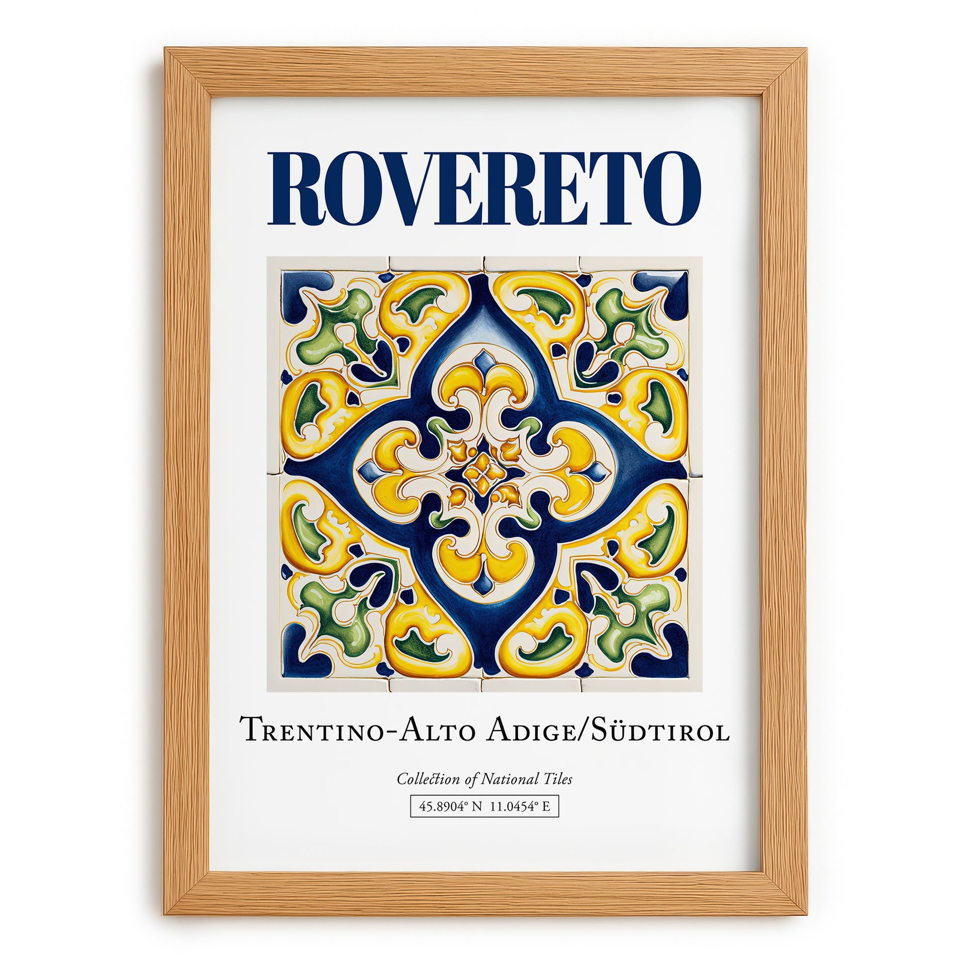 Rovereto, Italy – Dream Destination Decor, set in oak frame