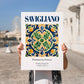 Savigliano, Italy – Travel Print, no-text version framed in wood