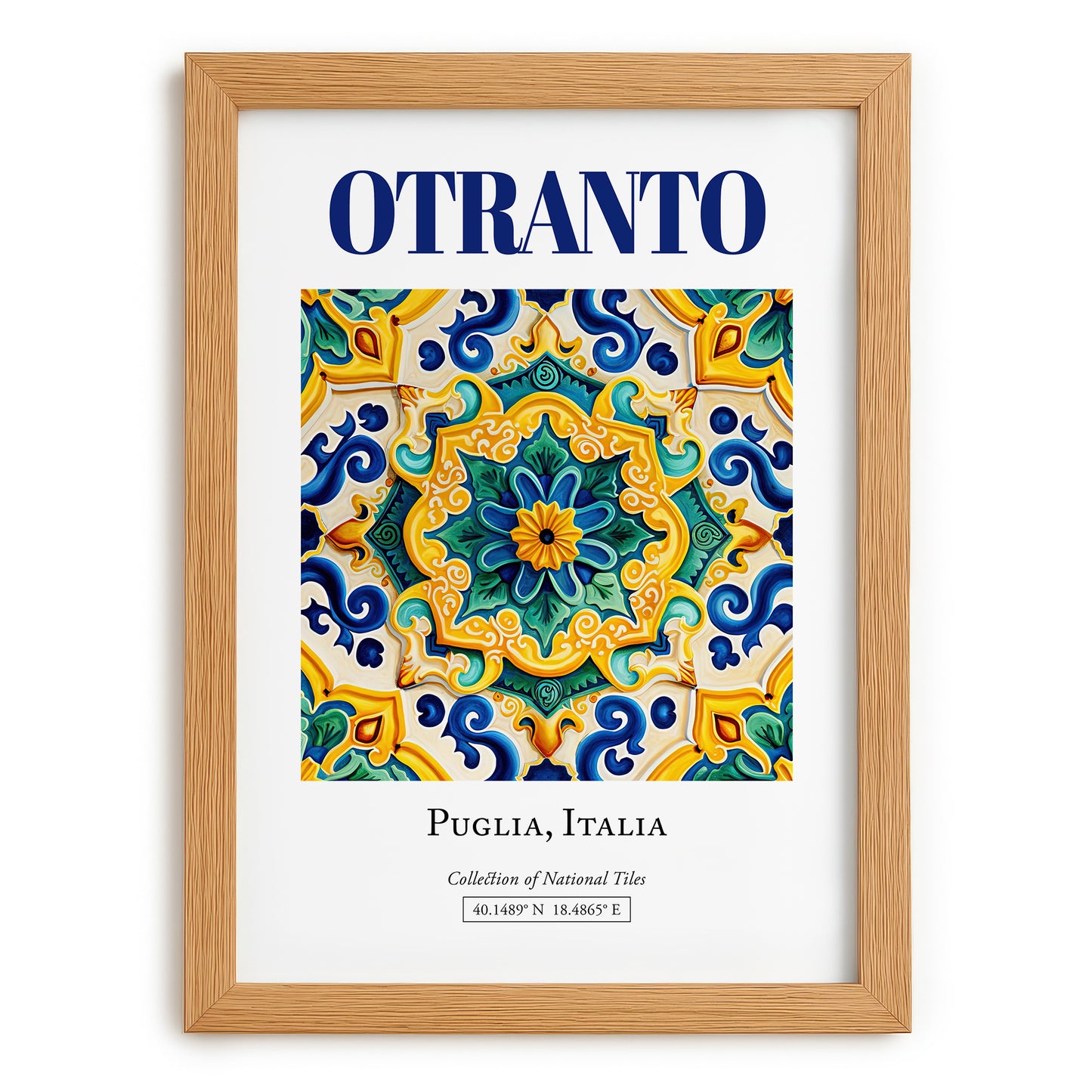 Otranto, Italy – Travel Print, set in oak frame