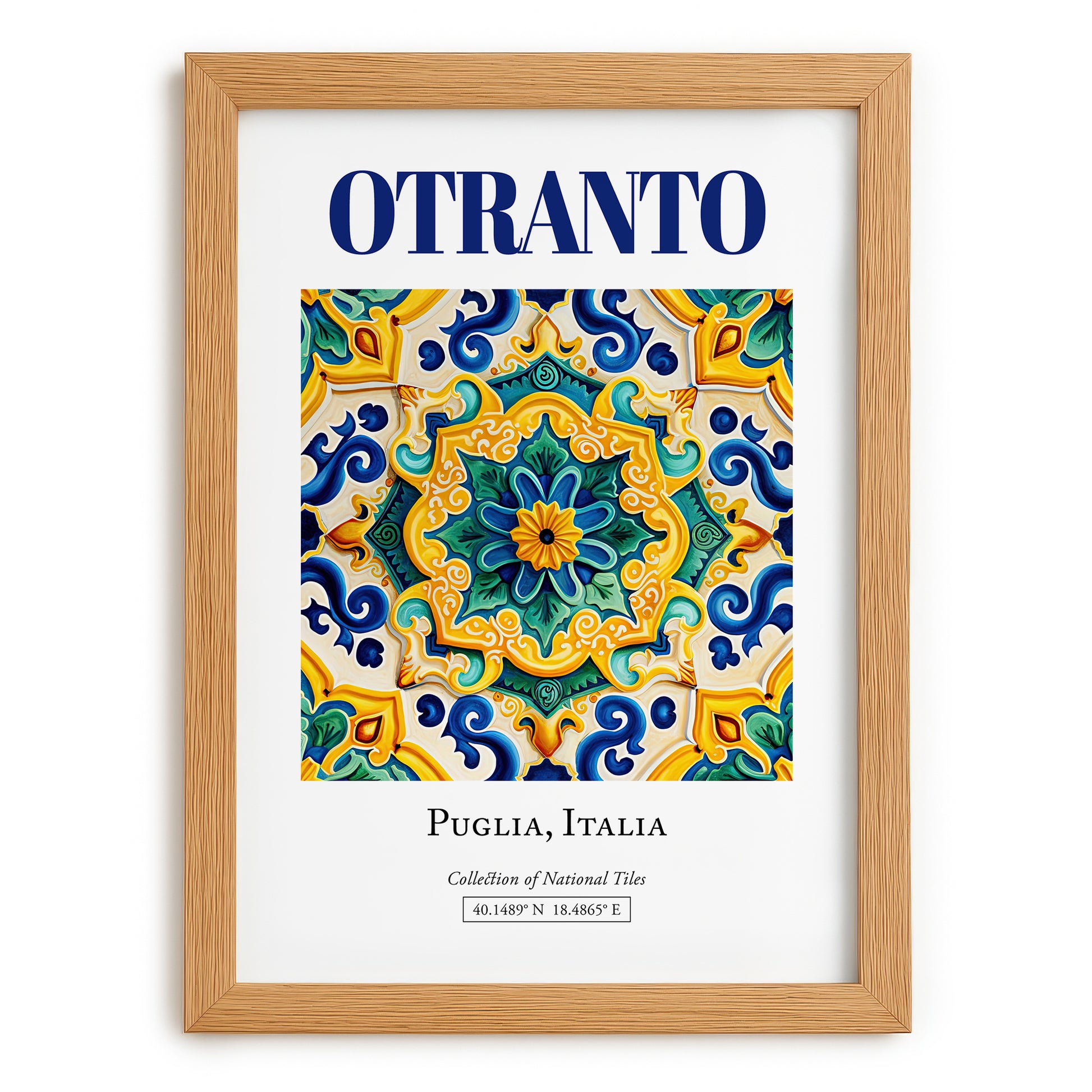 Otranto, Italy – Travel Print, set in oak frame