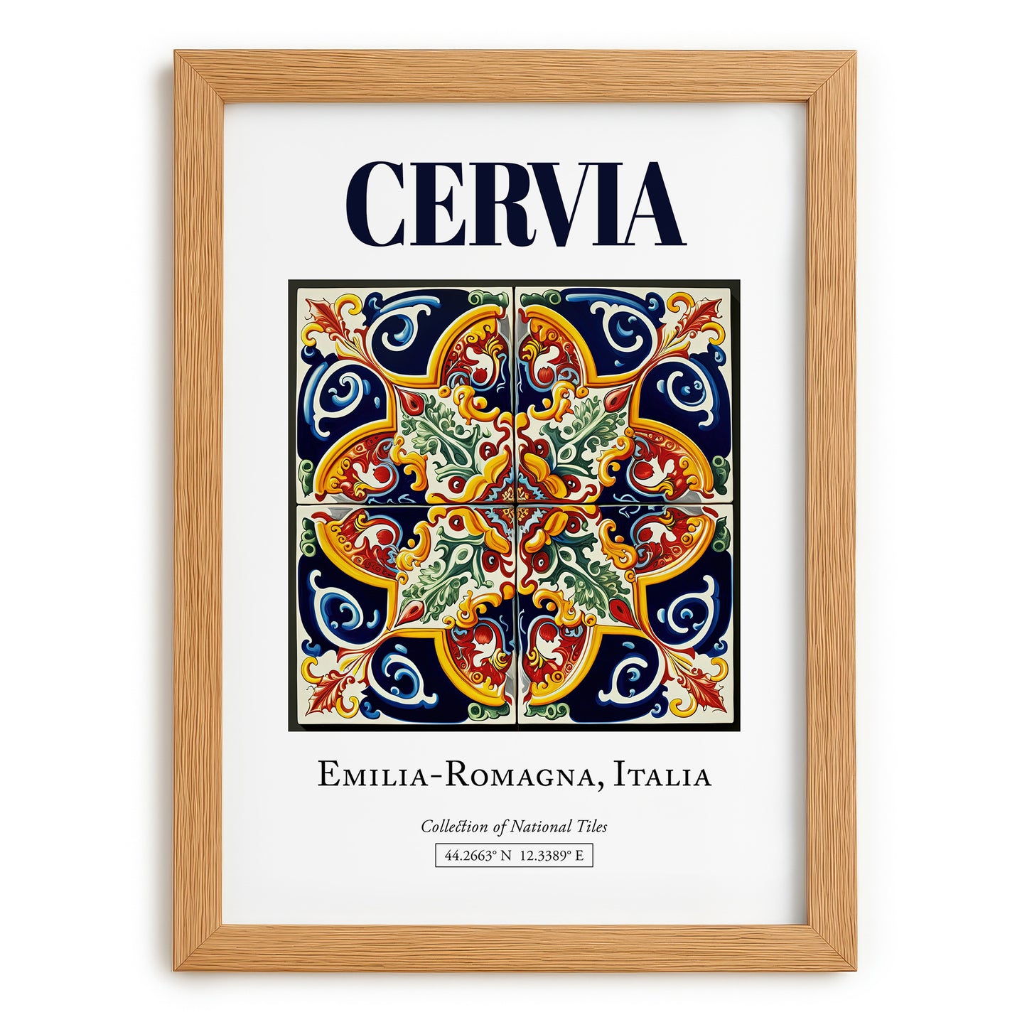 Cervia, Italy – Travel Print, set in oak frame