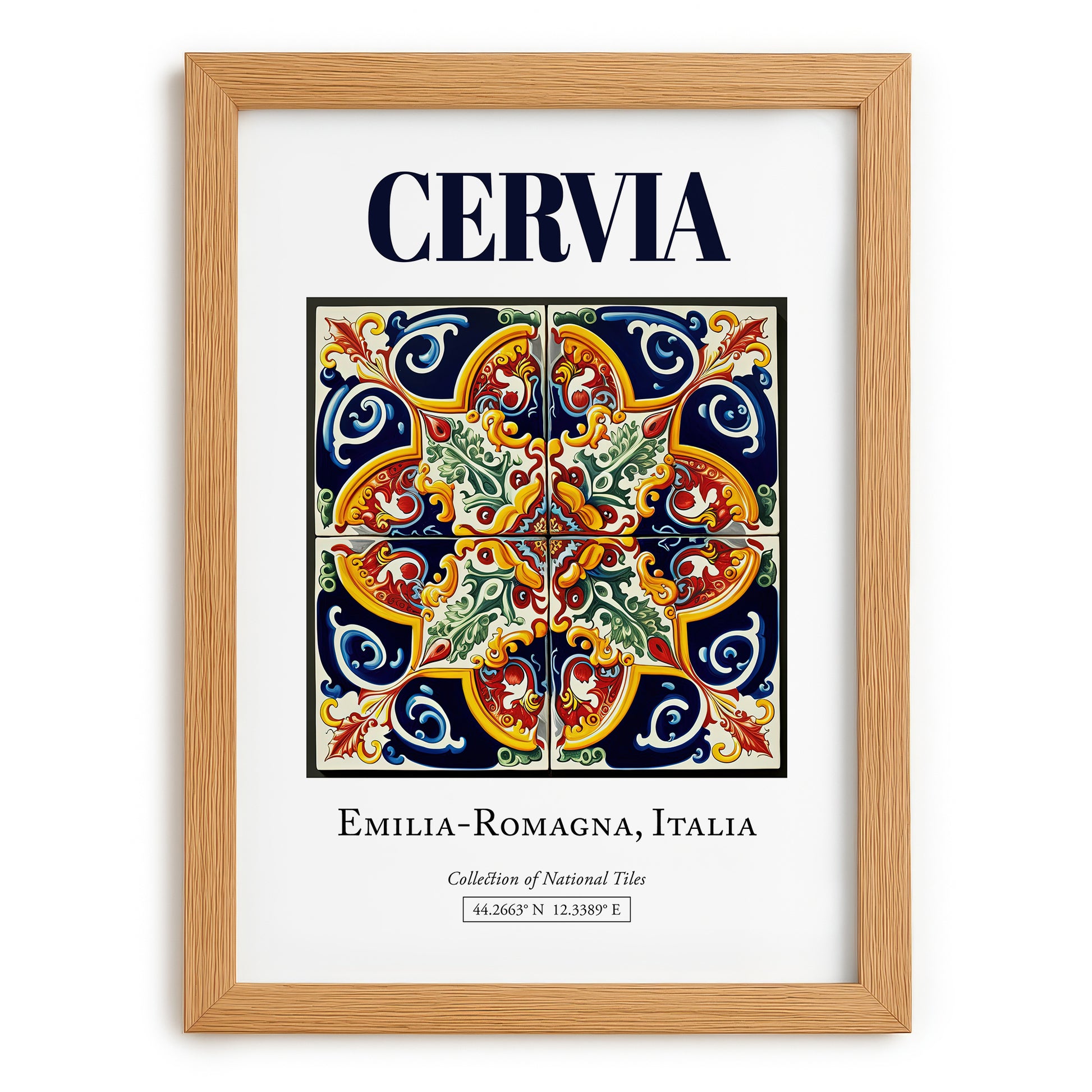 Cervia, Italy – Travel Print, set in oak frame