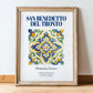 San Benedetto del Tronto, Italy – Architectural Travel Art, in wooden frame leaning on the floor