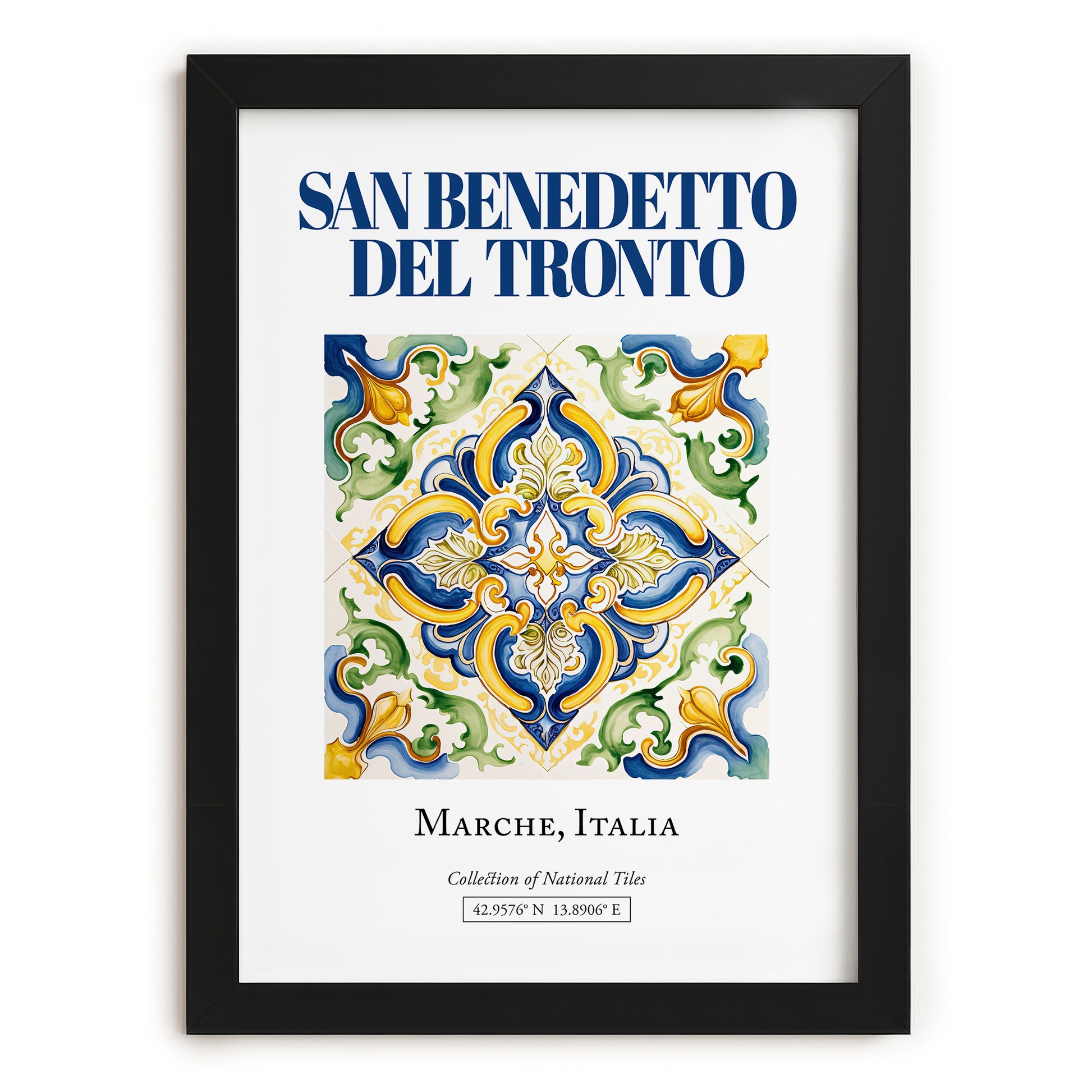 San Benedetto del Tronto, Italy – Architectural Travel Art, in sleek black frame