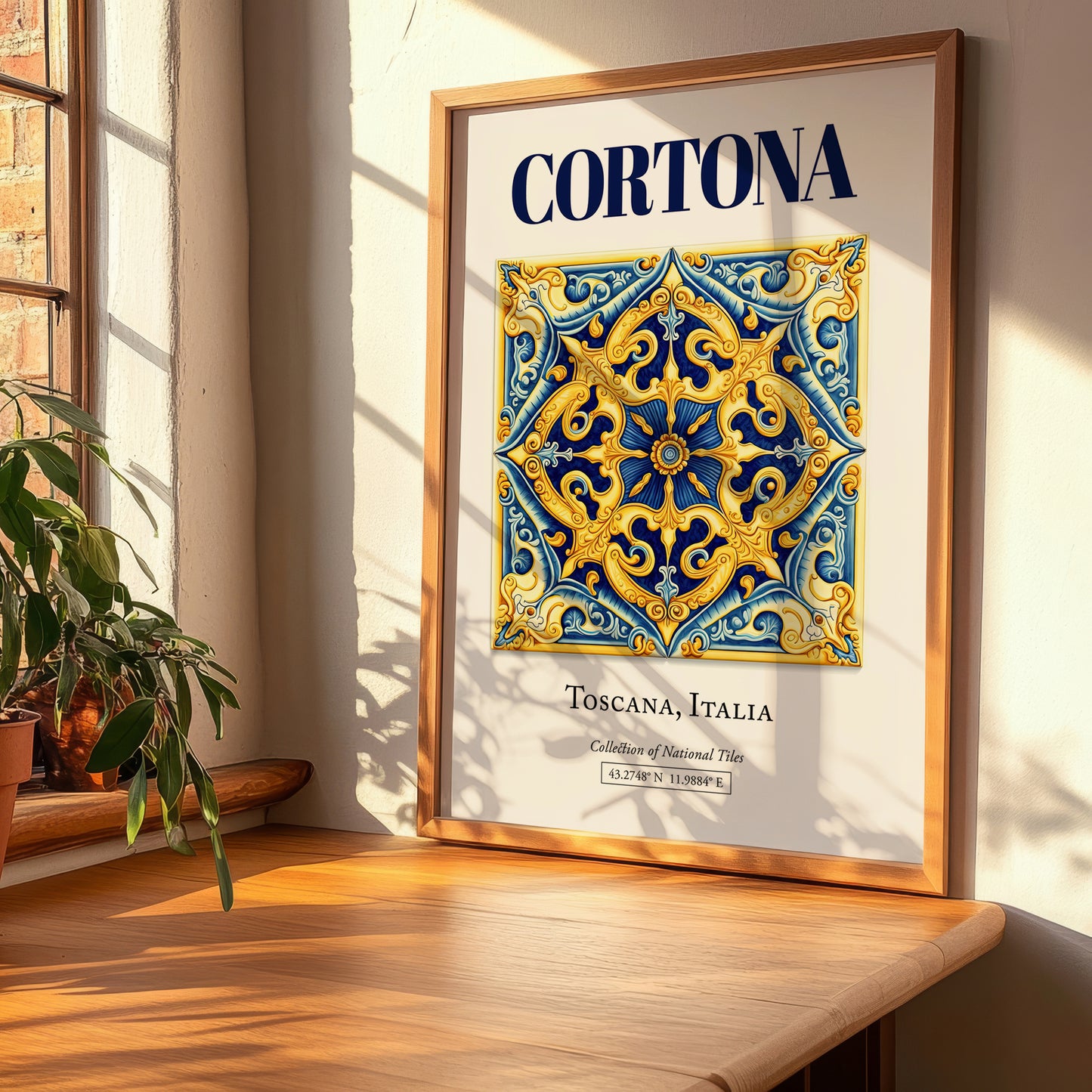Cortona, Italy – Cityscape Wall Art, clean layout with no caption