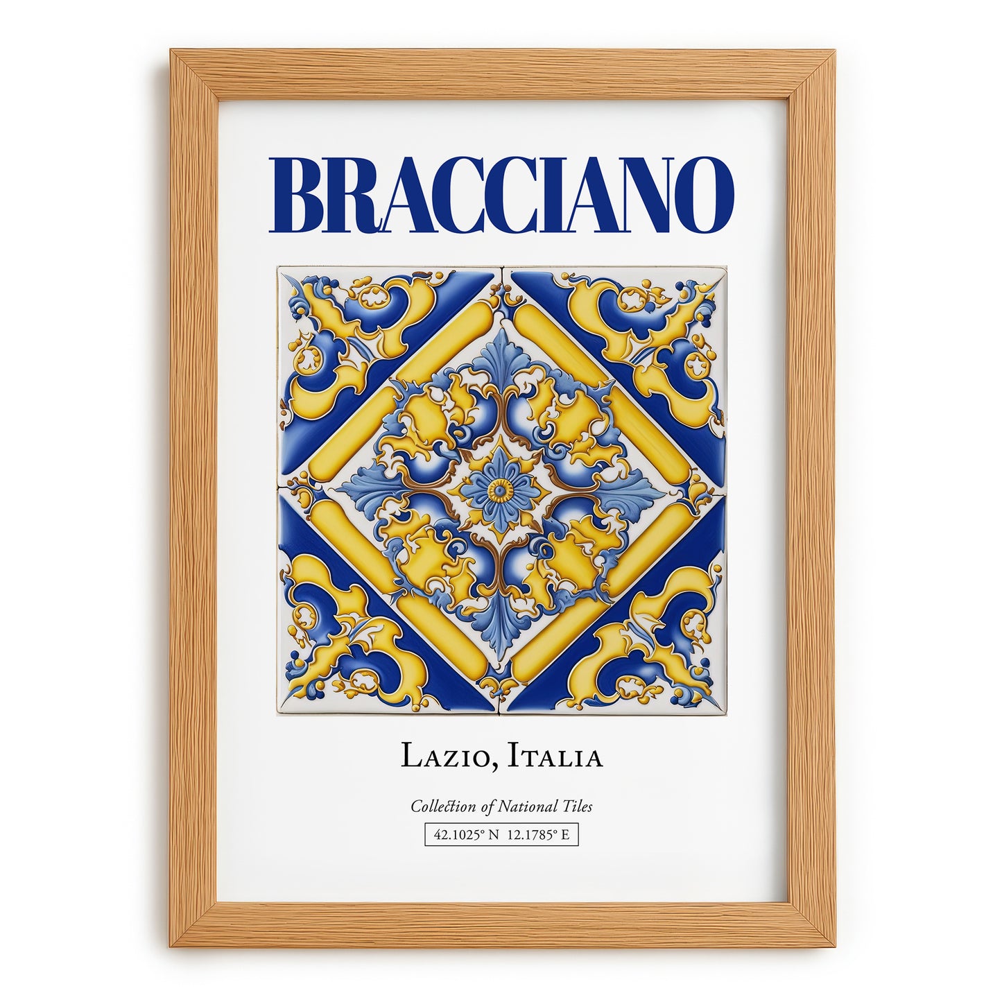 Bracciano, Italy – World Travel Art, set in oak frame
