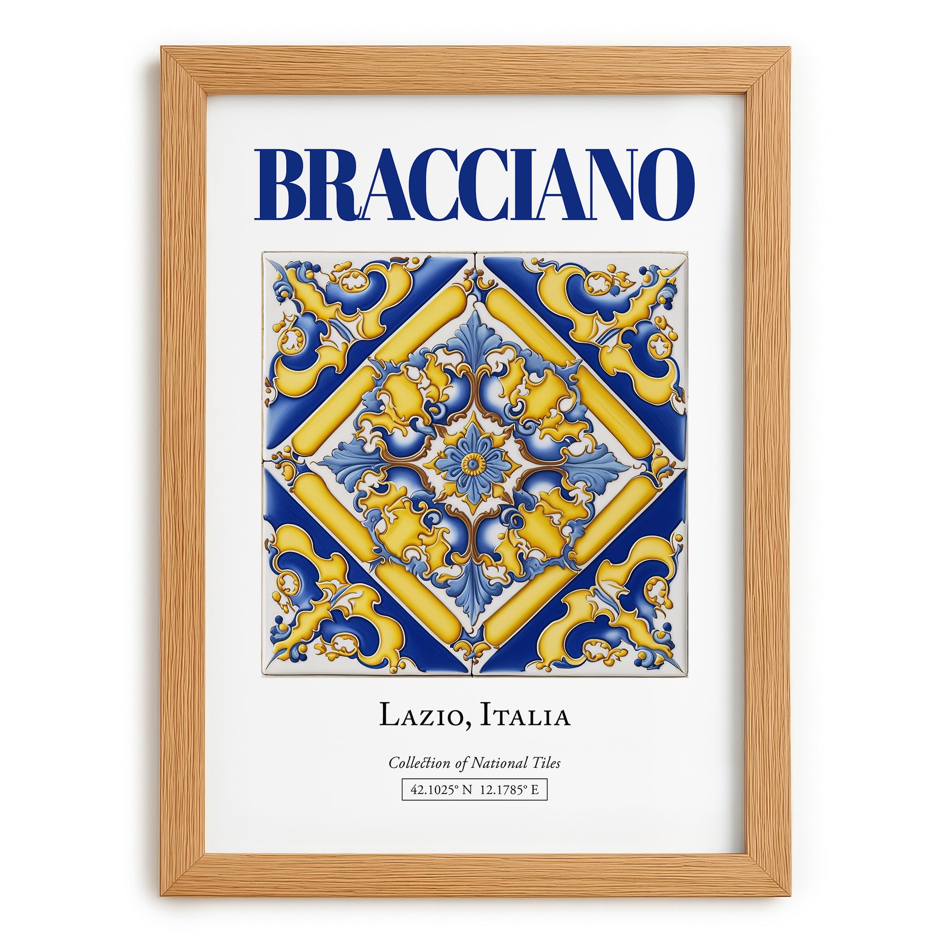 Bracciano, Italy – World Travel Art, set in oak frame