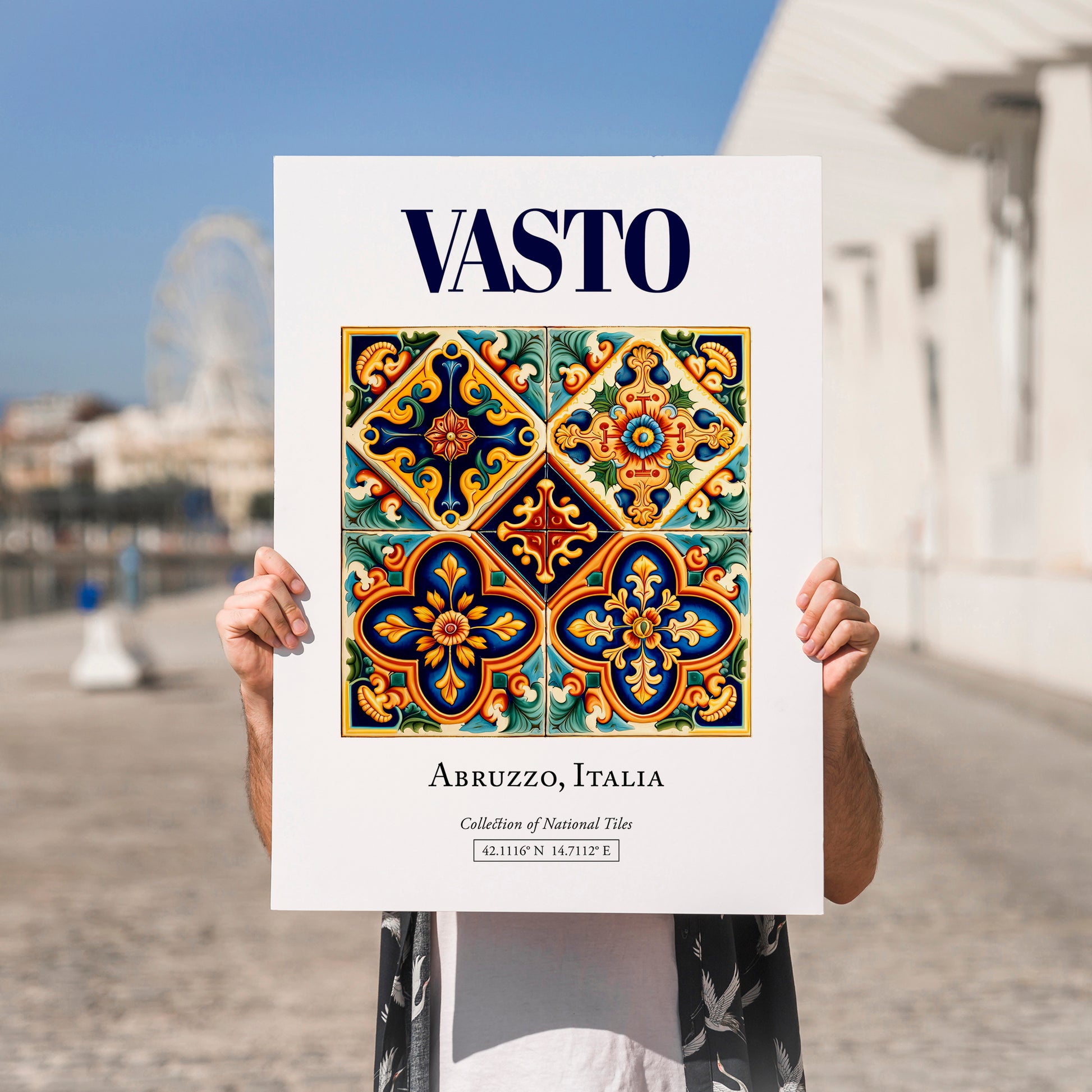 Vasto, Italy – Travel Print, no-text version framed in wood