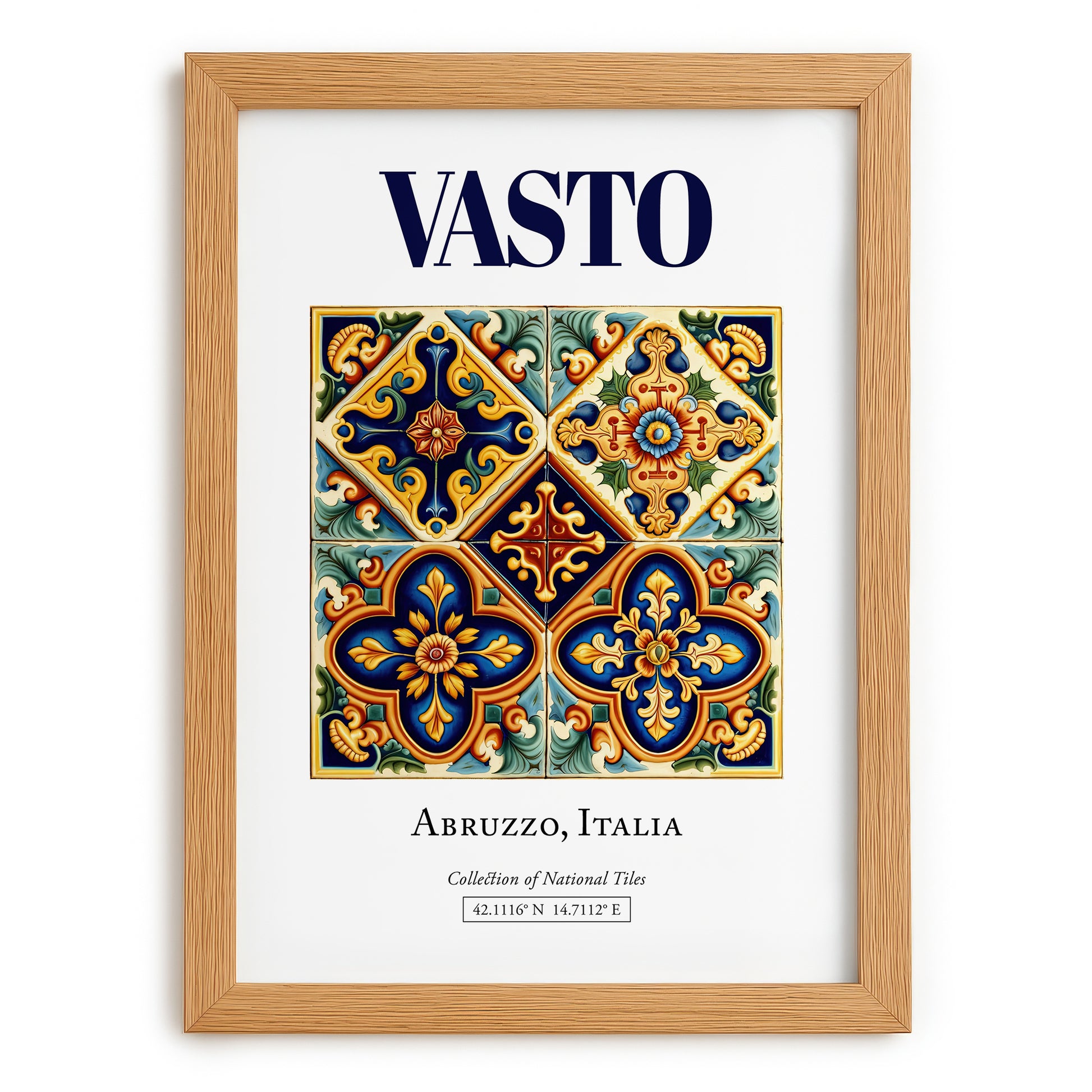 Vasto, Italy – Travel Print, set in oak frame