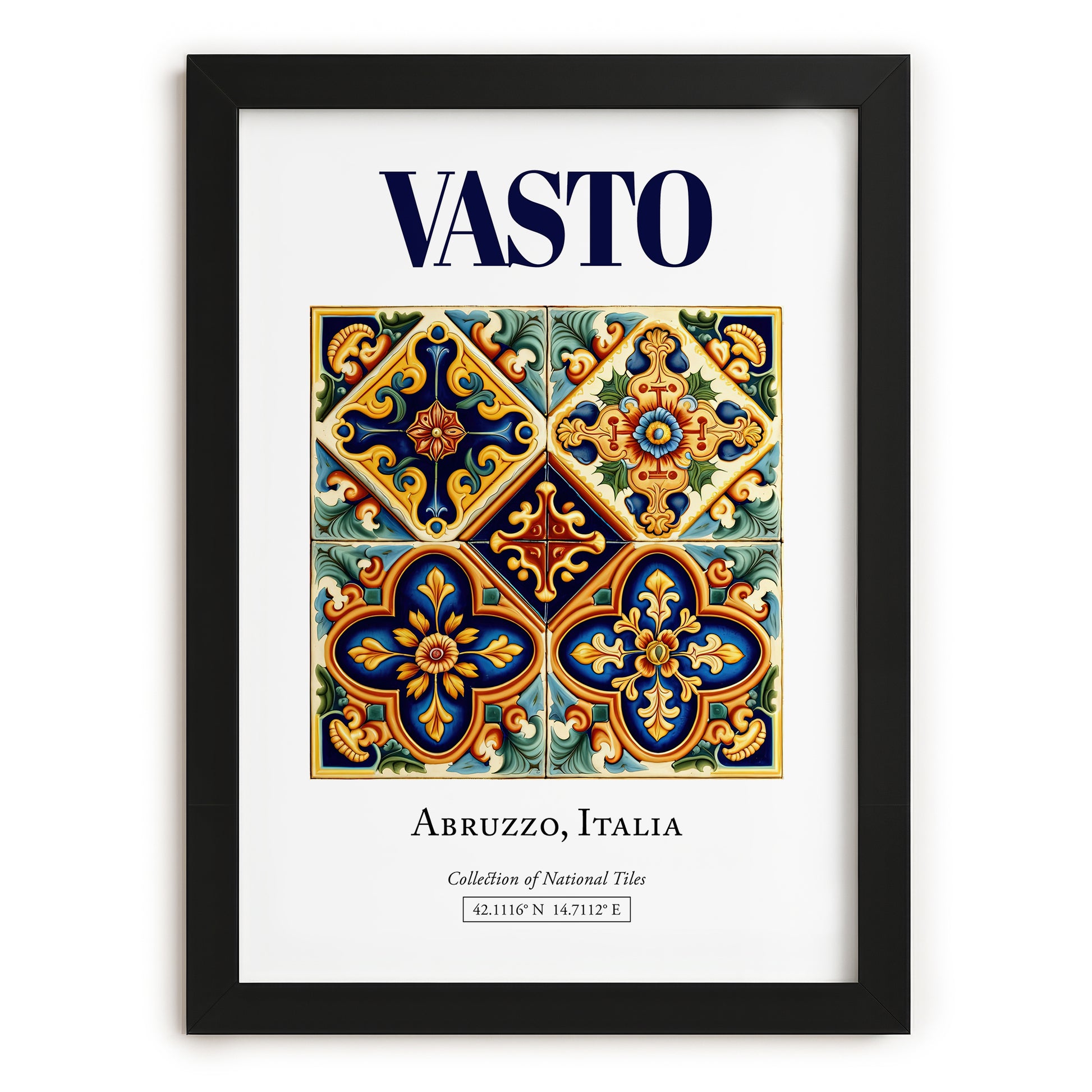 Vasto, Italy – Travel Print, in sleek black frame