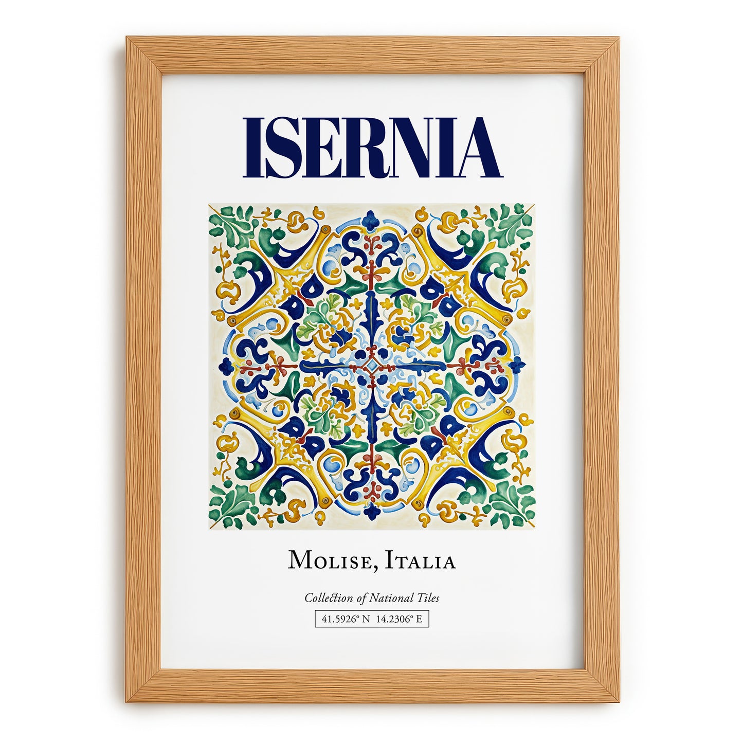Isernia, Italy – Travel Print, set in oak frame