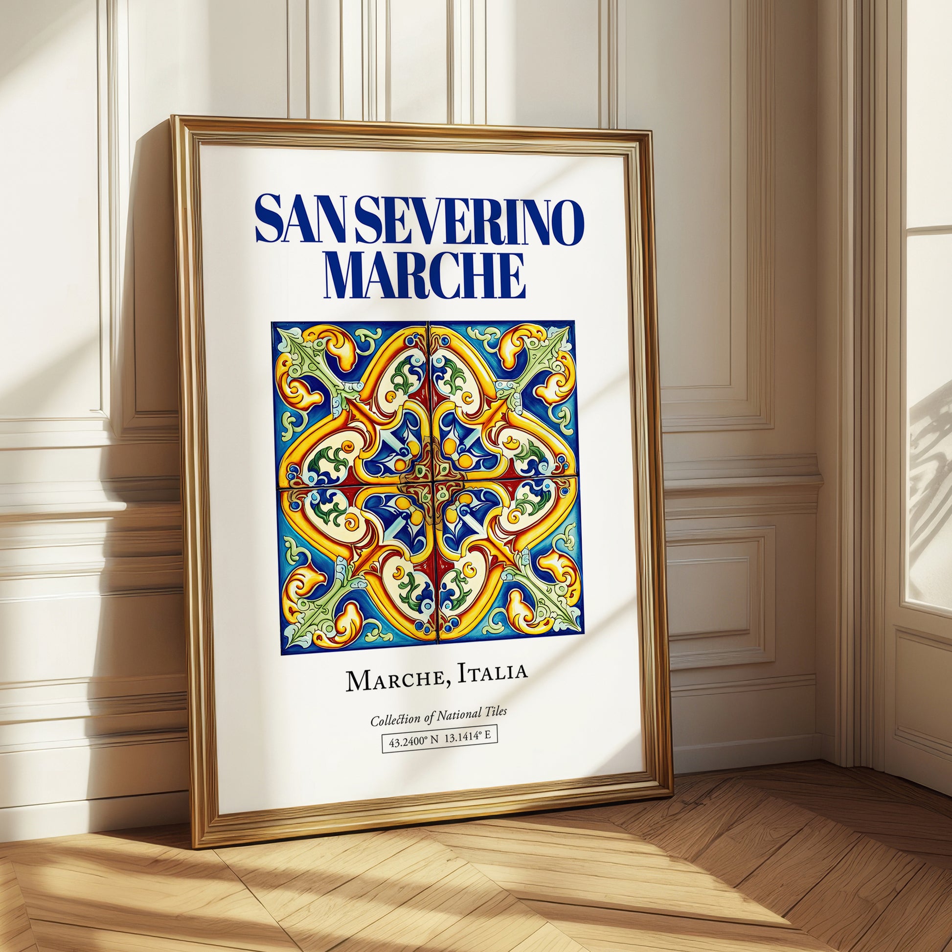 San Severino Marche, Italy – Illustrated Travel Poster, styled in a charming Paris street view