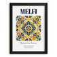 Melfi, Italy – Vintage Travel Poster, in sleek black frame