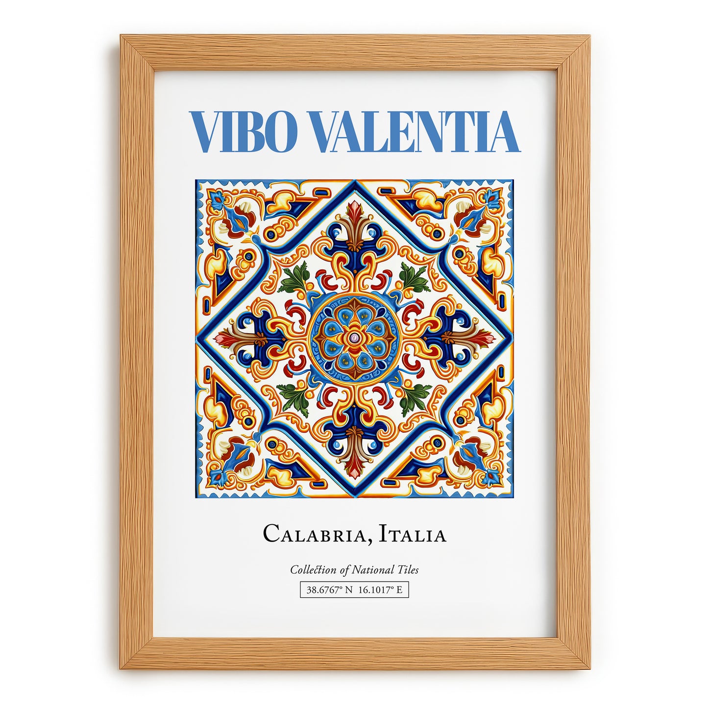 Vibo Valentia, Italy – World Heritage Travel Poster, set in oak frame