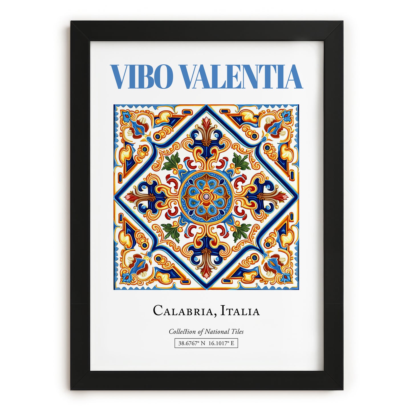 Vibo Valentia, Italy – World Heritage Travel Poster, in sleek black frame