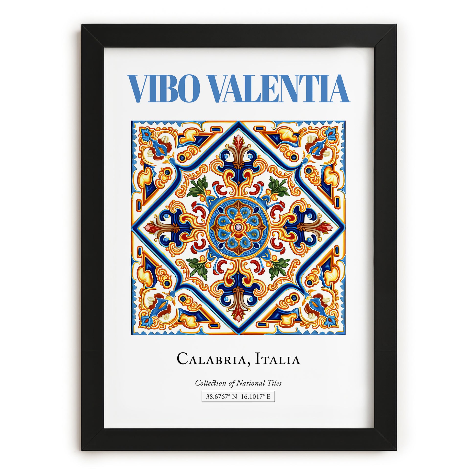 Vibo Valentia, Italy – World Heritage Travel Poster, in sleek black frame