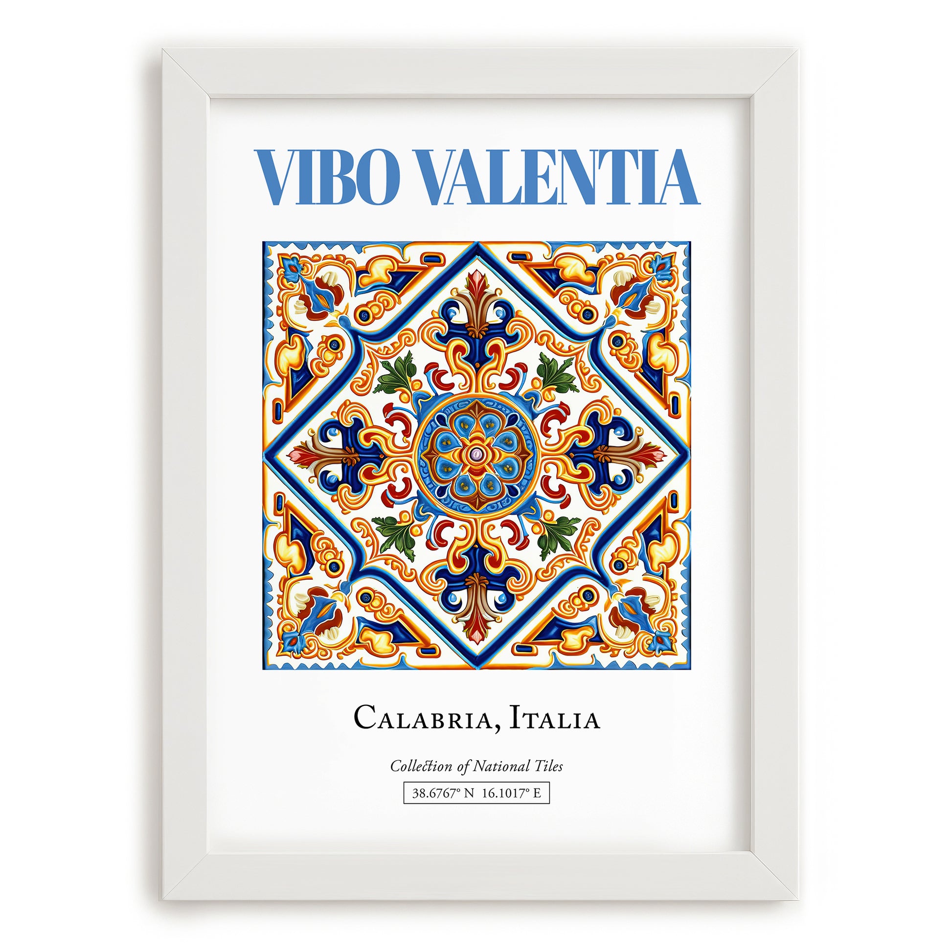 Vibo Valentia, Italy – World Heritage Travel Poster, placed in minimal white frame