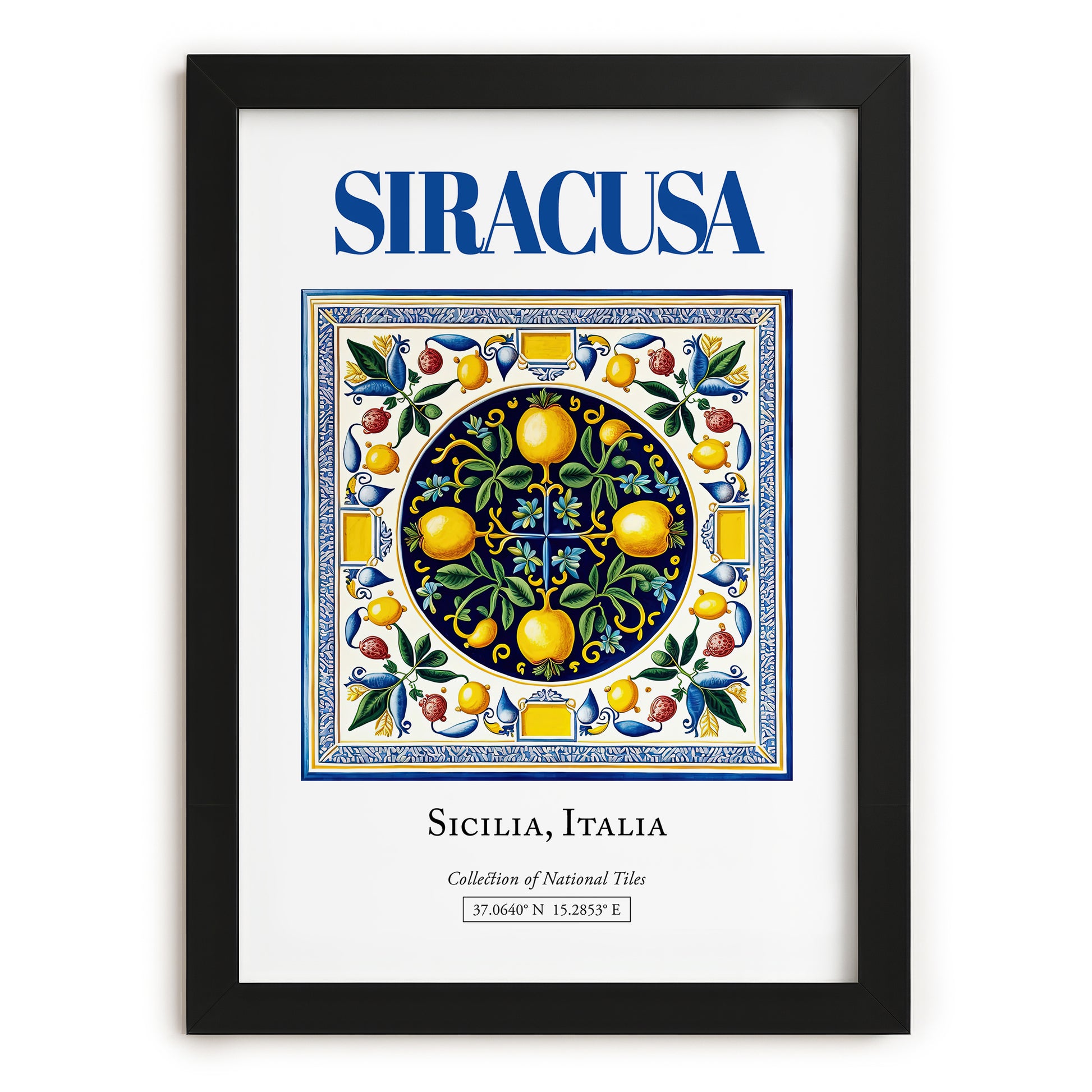 Siracusa, Italy – Dream Destination Decor, in sleek black frame