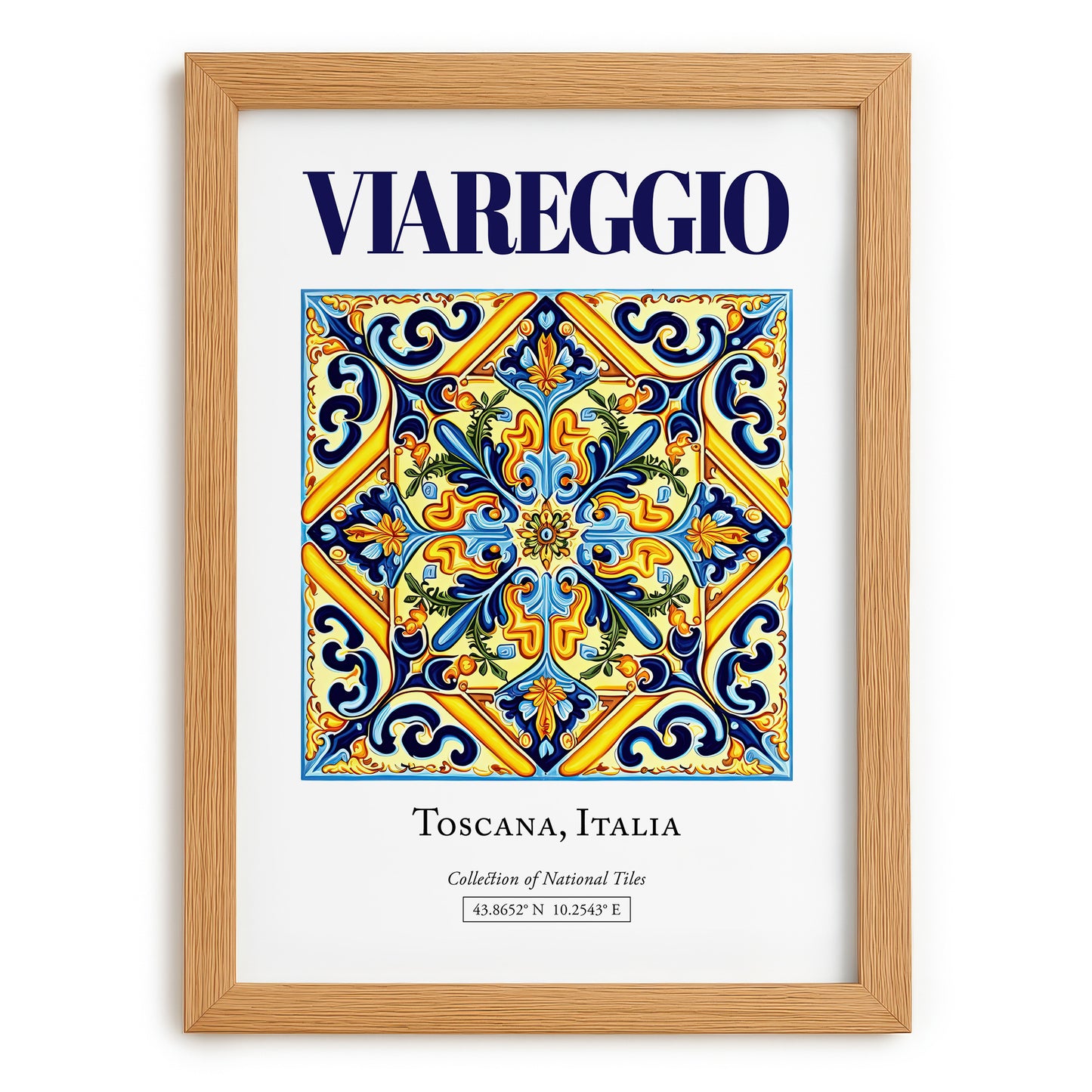 Viareggio, Italy – Travel Print, set in oak frame