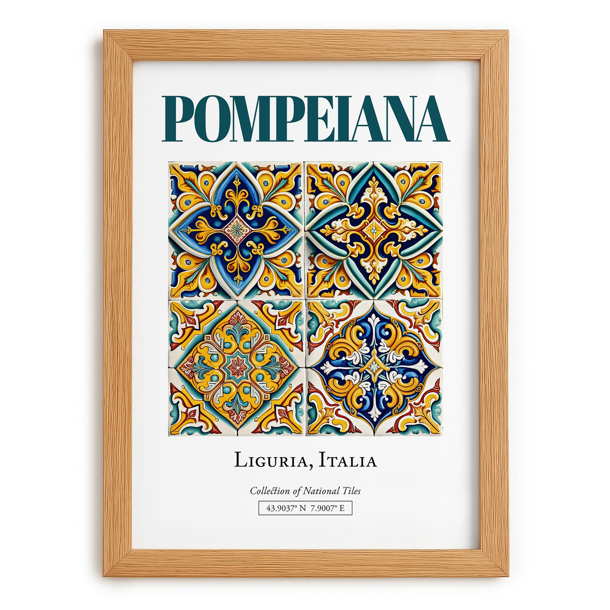 Pompeiana, Italy – Travel Print, set in oak frame