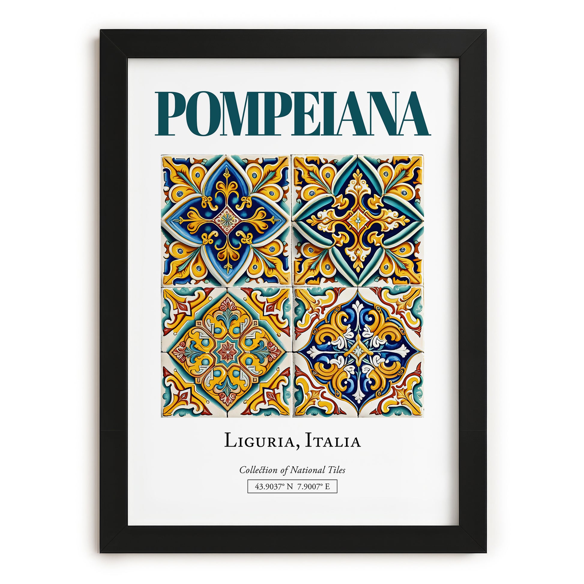 Pompeiana, Italy – Travel Print, in sleek black frame