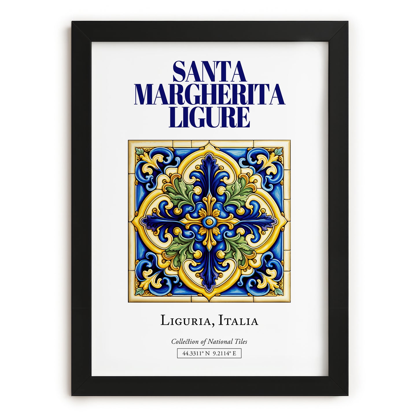 Santa Margherita Ligure, Italy – Travel Print, in sleek black frame