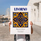 Livorno, Italy – World Heritage Travel Poster, no-text version framed in wood