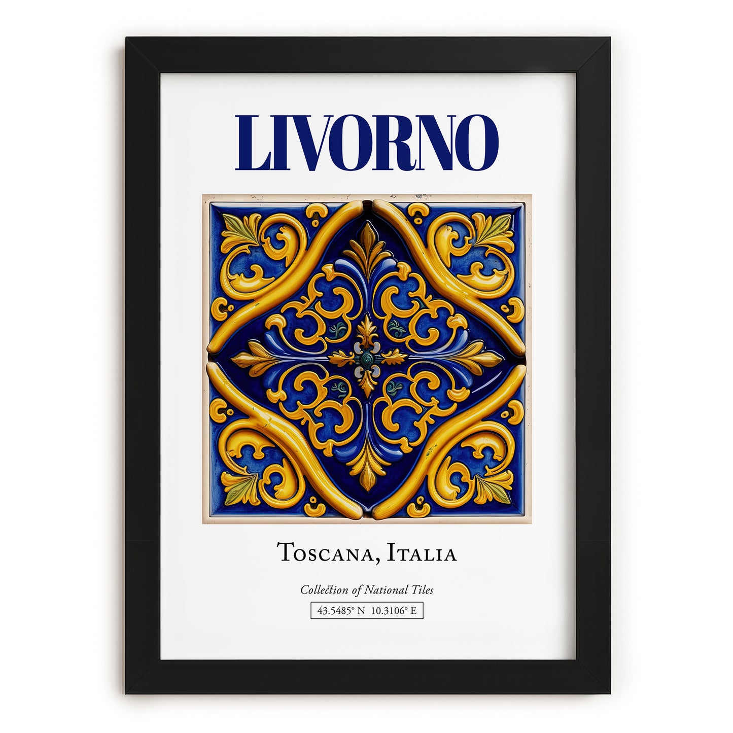 Livorno, Italy – World Heritage Travel Poster, in sleek black frame