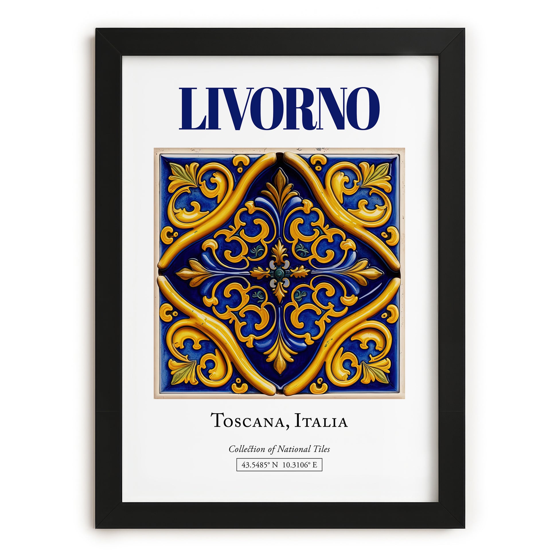 Livorno, Italy – World Heritage Travel Poster, in sleek black frame