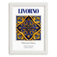 Livorno, Italy – World Heritage Travel Poster, placed in minimal white frame