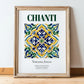 Chianti, Italy – Travel Poster, in wooden frame leaning on the floor