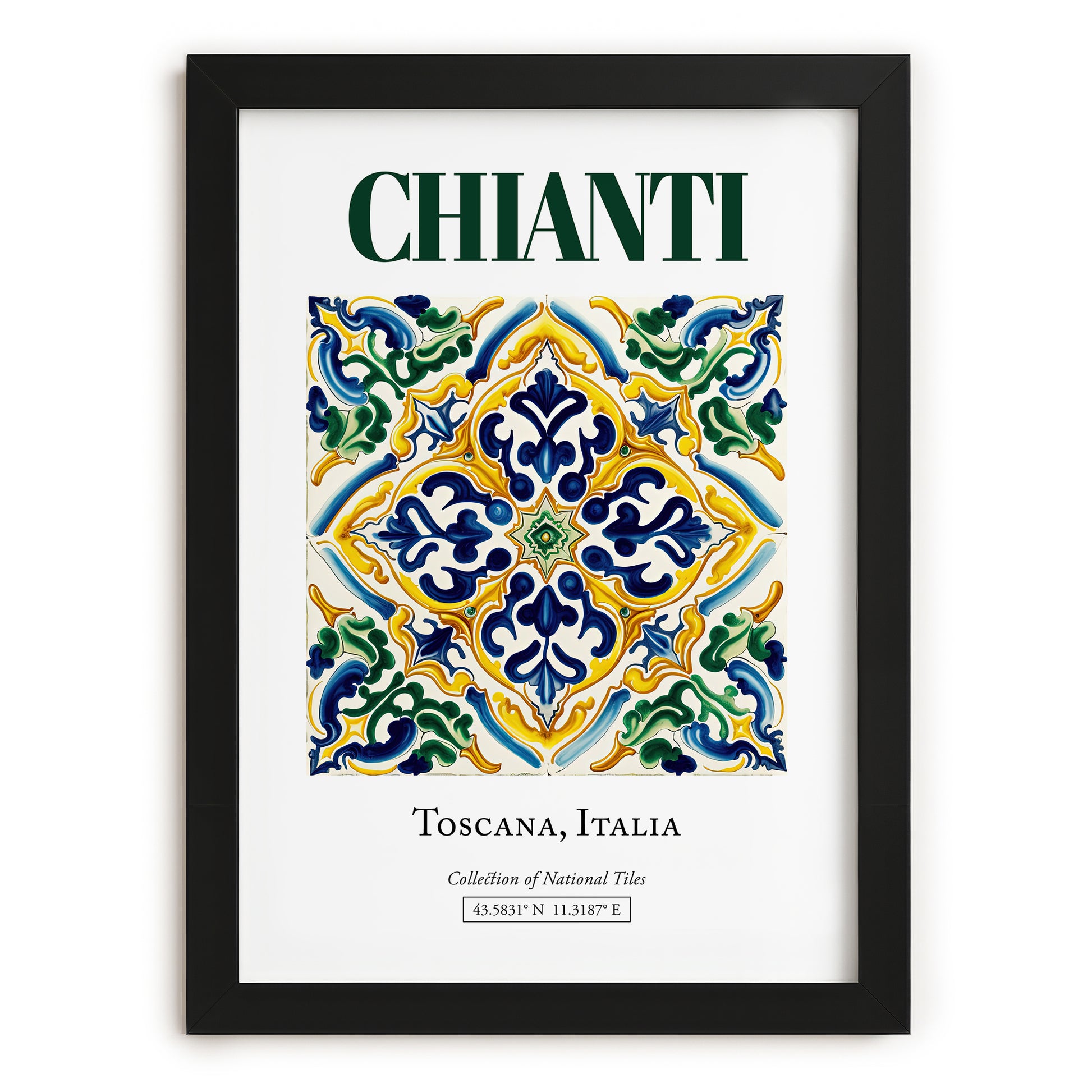 Chianti, Italy – Travel Poster, in sleek black frame