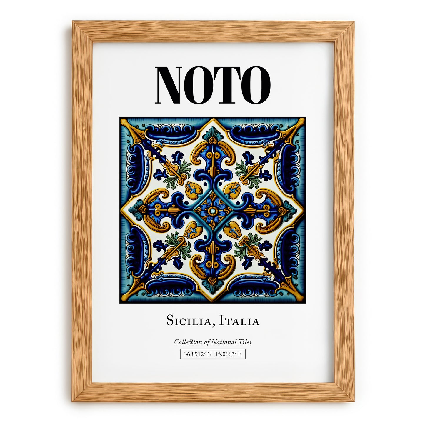 Noto, Italy – Dream Destination Decor, set in oak frame