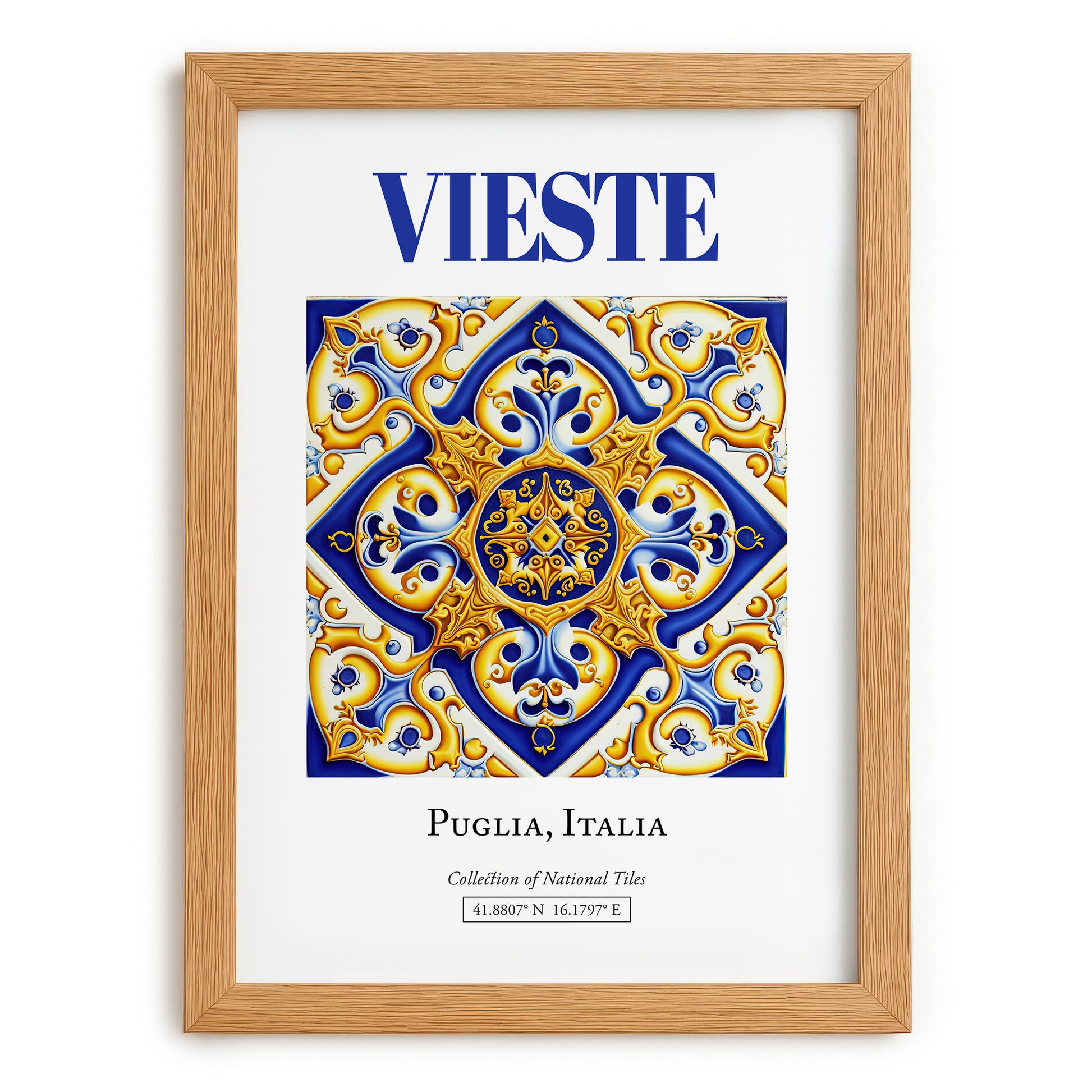 Vieste, Italy – Travel Print, set in oak frame