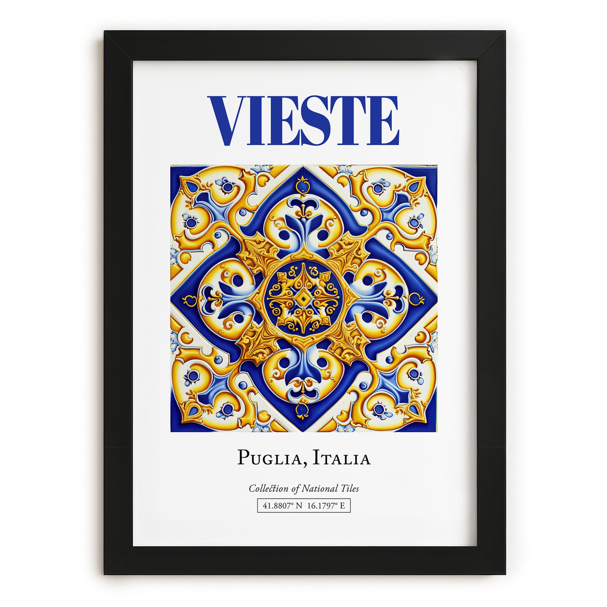 Vieste, Italy – Travel Print, in sleek black frame