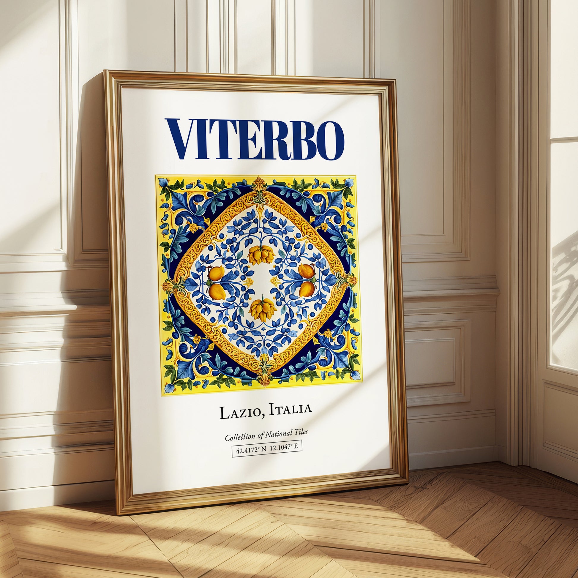 Viterbo, Italy – World Heritage Travel Poster, styled in a charming Paris street view