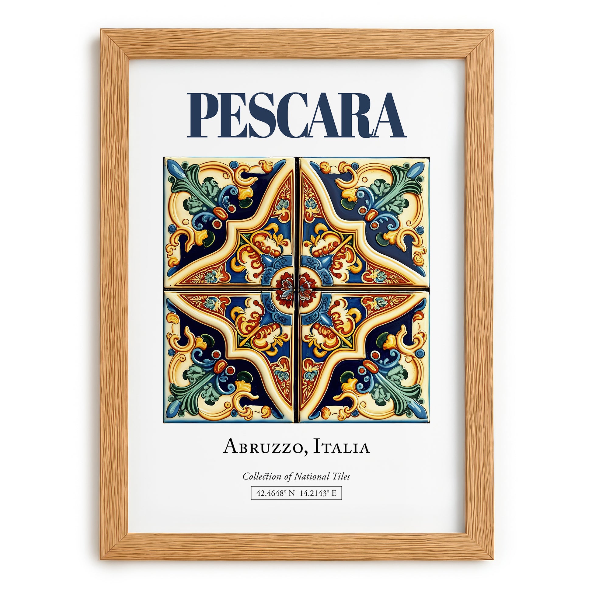 Pescara, Italy – Travel Print, set in oak frame