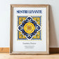 Sestri Levante, Italy – Travel Wall Decor, in wooden frame leaning on the floor