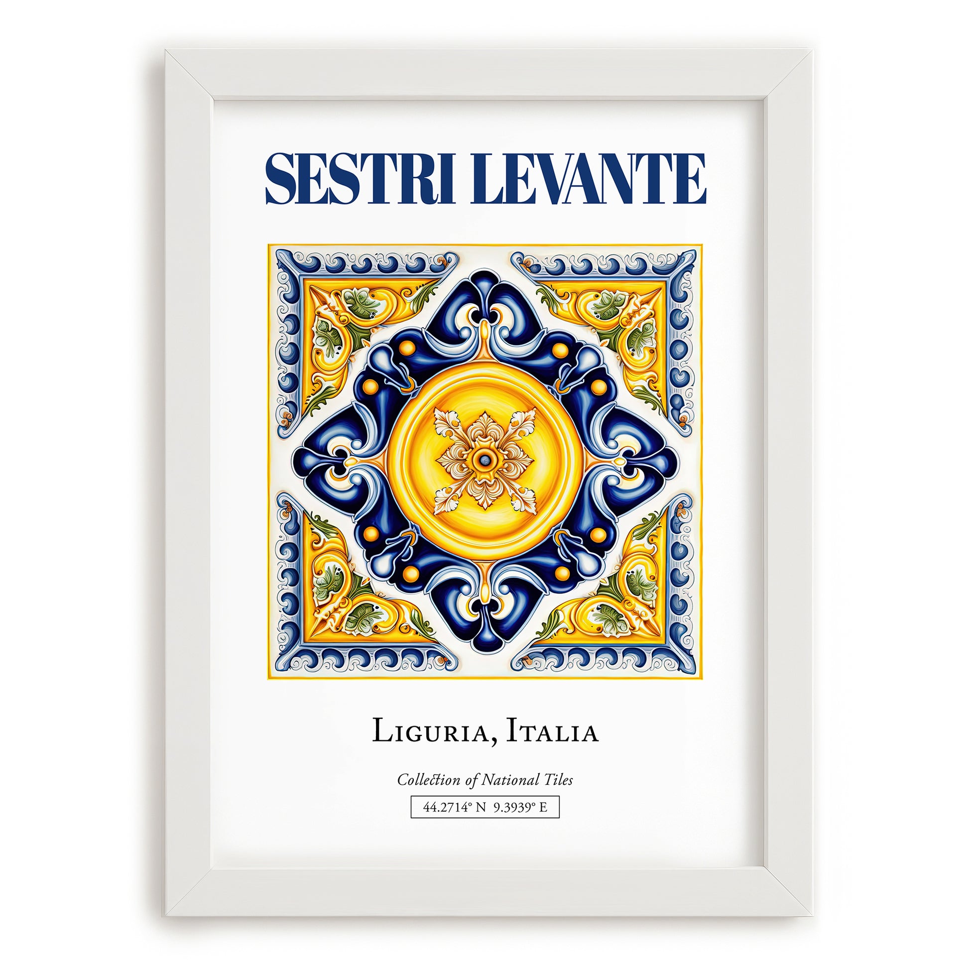 Sestri Levante, Italy – Travel Wall Decor, placed in minimal white frame