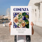 Cosenza, Italy – Travel Poster, no-text version framed in wood