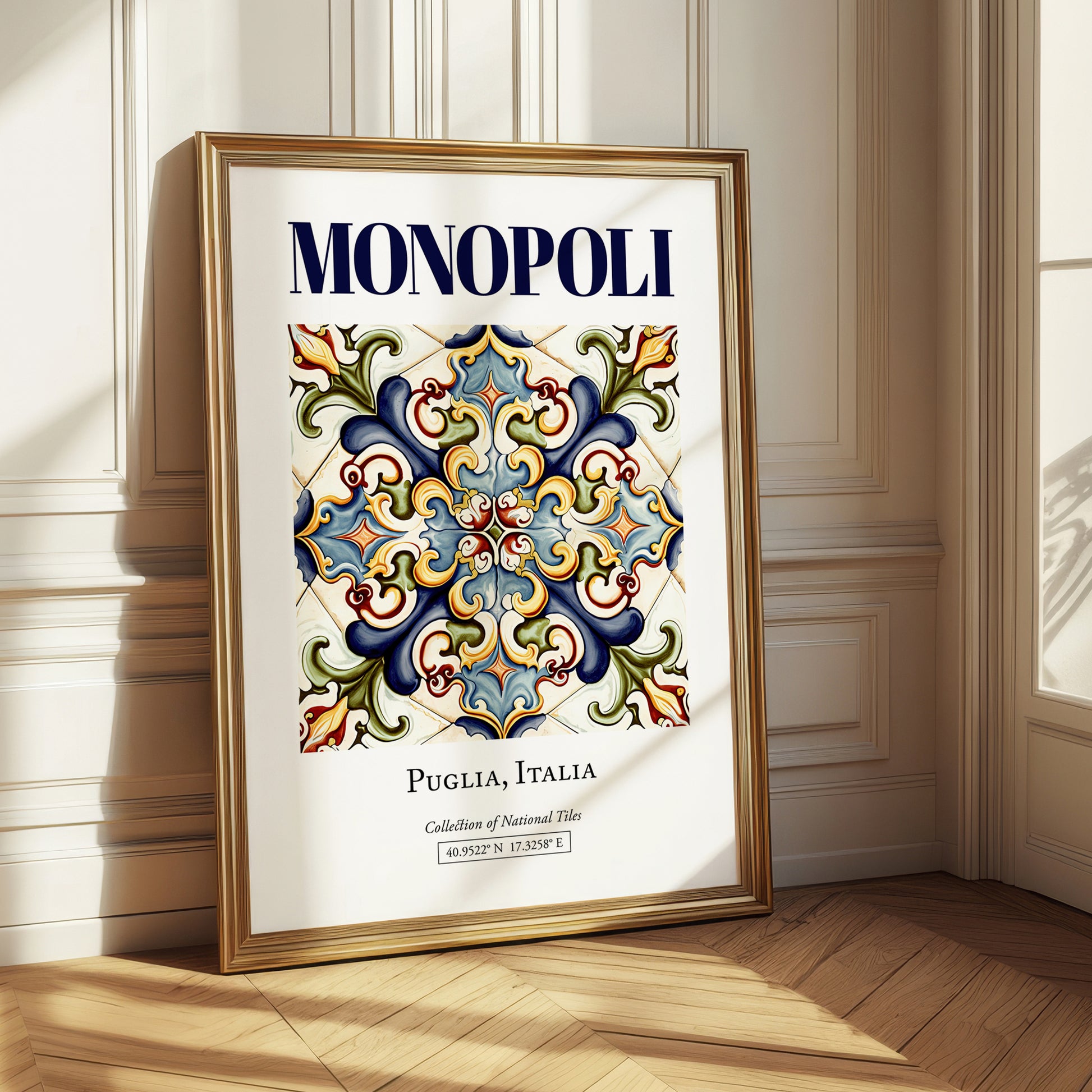 Monopoli, Italy – Travel Poster, styled in a charming Paris street view