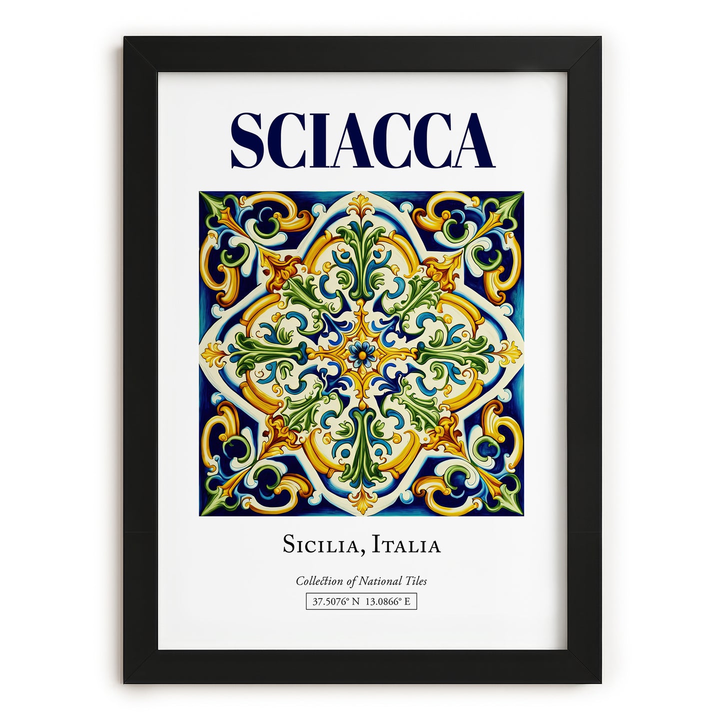 Sciacca, Italy – Minimalist Travel Print, in sleek black frame
