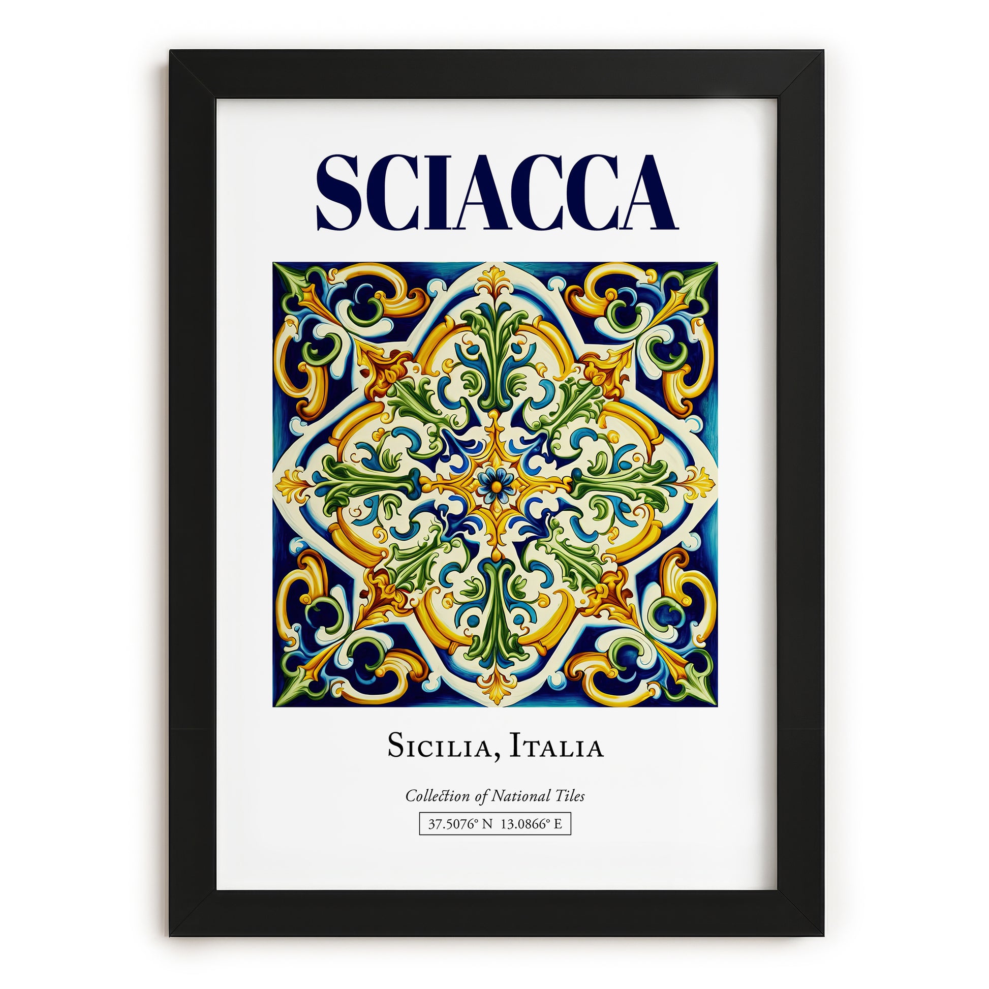 Sciacca, Italy – Minimalist Travel Print, in sleek black frame