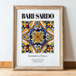 Bari Sardo, Italy – Travel Poster, in wooden frame leaning on the floor