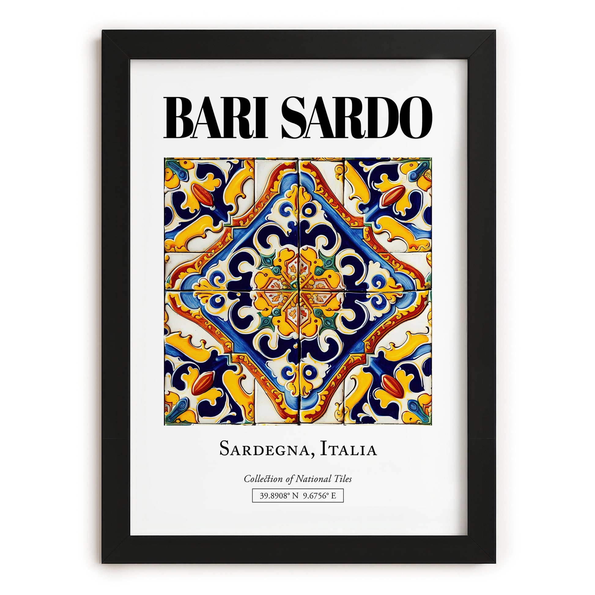 Bari Sardo, Italy – Travel Poster, in sleek black frame