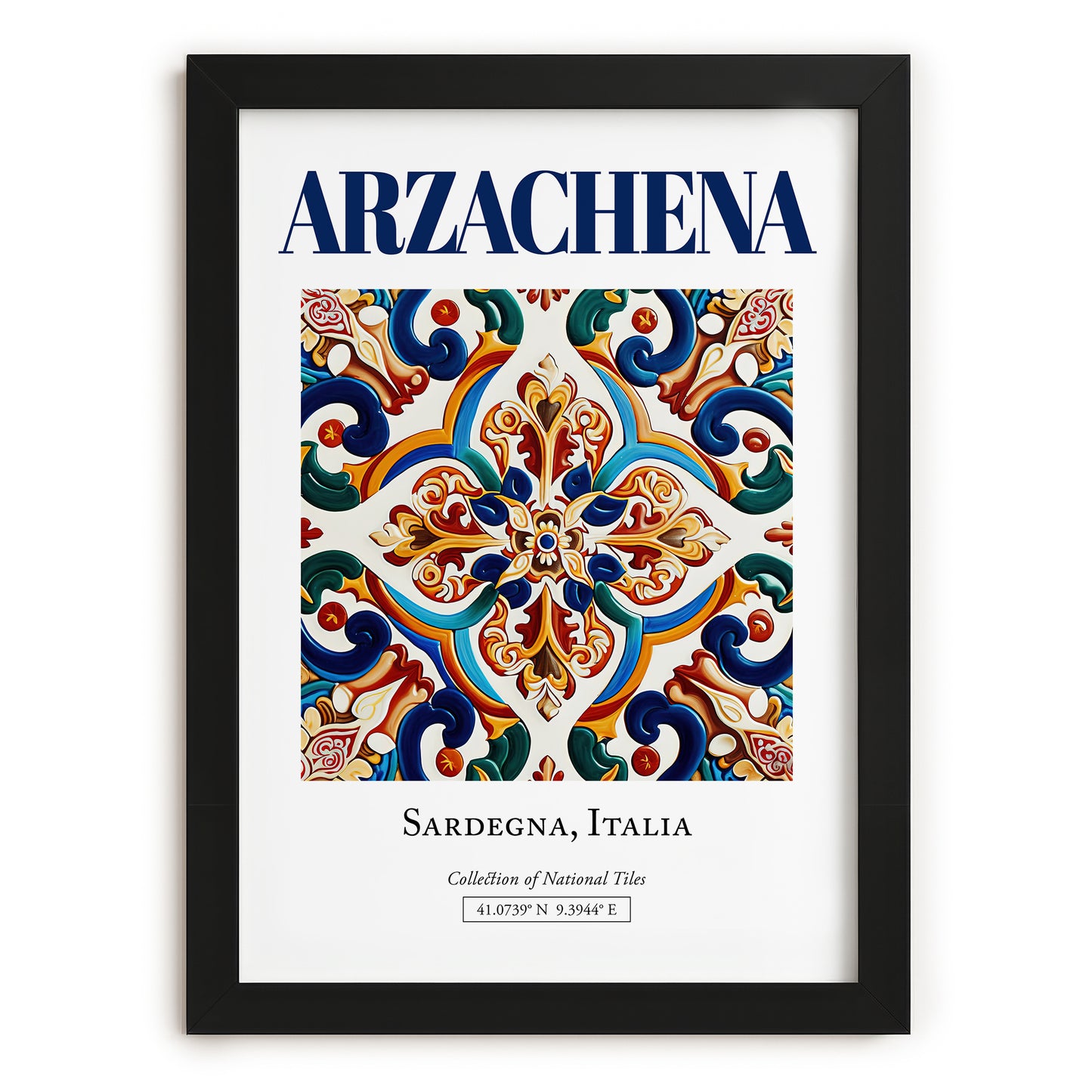 Arzachena, Italy – Travel Poster, in sleek black frame